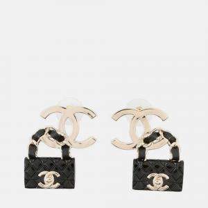 Pre Owned Chanel Matelasse bag Motif Metal Earrings 