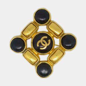 Pre Owned Chanel Stone Brooch Pin Gold