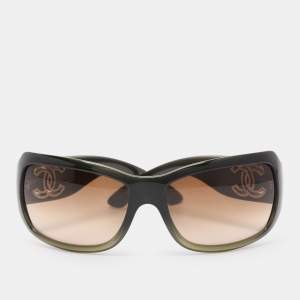 Pre Owned Chanel Brown Gradient 805/13 CC Rectangle Sunglasses 