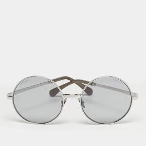 Pre Owned Chanel Grey/Silver Tone 4268 CC Round Sunglasses