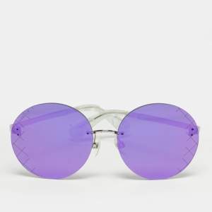 Pre Owned Chanel Purple Reflective 4216 Round Sunglasses
