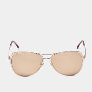 Pre Owned Chanel Rose Gold Mirrored 4223 Summer Aviators Sunglasses