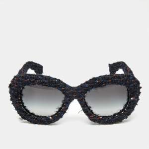 Pre Owned Chanel Navy Blue/Black Gradient Tweed 71085 Butterfly Sunglasses