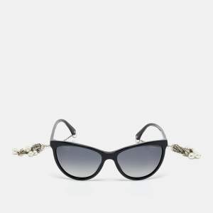 Pre Owned Chanel Black Gradient 5341 H Embellished Polarized Cat Eye Sunglasses