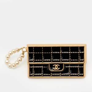 Pre Owned Chanel CC Bag Gold Tone Pin Brooch