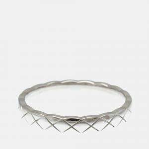 Pre Owned Chanel Coco Crush Mini Silver 18K White Gold  Band Ring 