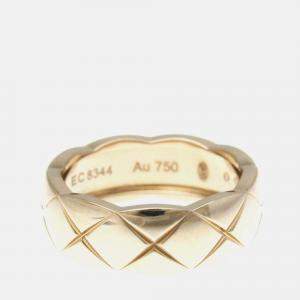 Pre Owned Chanel Coco Crush Medium Size Pink Gold 18K Band Ring Pink Gold
