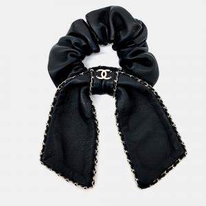 Pre Owned Chanel Black hair scrunchie