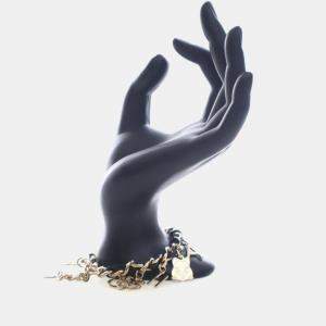 مملوكة مسبقًا Chanel Lambskin Crystal CC Logo Charm Bracelet