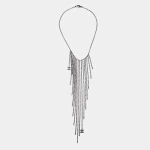 مملوكة مسبقًا Chanel Fringe Chain Necklace Silver