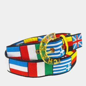 مملوكة مسبقًا Chanel National Flag Buckle Belt Canvas Multicolor