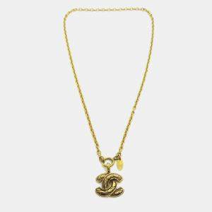 Pre Owned Chanel Cc Chain Pendant Necklace Gold