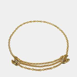 مملوكة مسبقًا Chanel Quilted Cc Chain Belt Gold