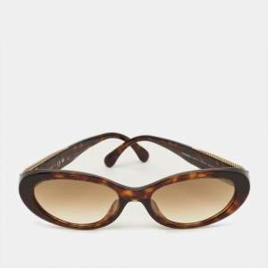 Pre Owned Chanel Tortoise Brown Gradient 5515 A Oval Sunglasses