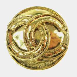 Pre Owned Chanel Medallion Brooch Pin Gold