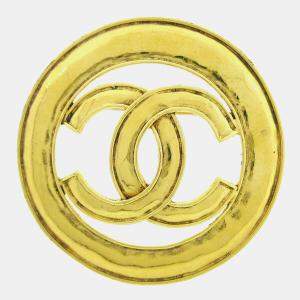 Pre Owned Chanel Medallion Brooch Pin Gold