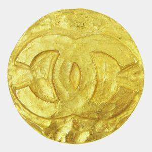 Pre Owned Chanel Medallion Brooch Pin Gold