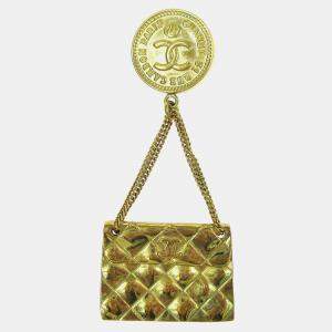 Pre Owned Chanel Bag Brooch Pin Gold