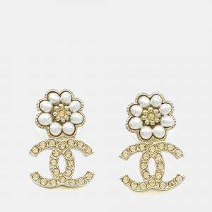 مملوكة مسبقًا أقراط شانيل مطلية بالذهب