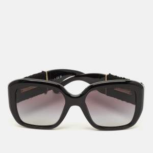 Pre Owned Chanel Black Gradient CC Tweed 5512 Frame Square Sunglasses