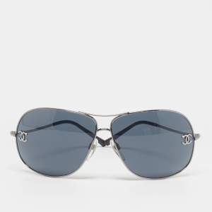 Pre Owned نظارة شمسية شانيل 4132 سي سي سوداء/فضية أفياتور