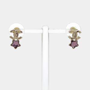 مملوكة مسبقًا Chanel CC Star Gold Earrings