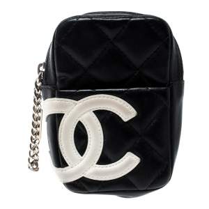 Chanel Black/White Quilted Leather Cambon Ligne Phone Case