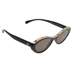 Pre Owned Chanel Black /Brown 5416 Cat-Eye Sunglasses