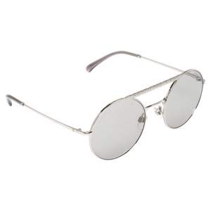 Pre Owned Chanel Silver 4232 Round sunglasses