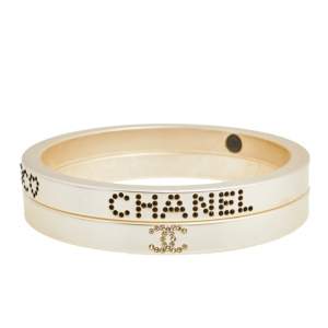 Chanel Coco Crystal and Resin Bangle Bracelet Set of 2