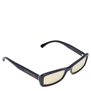 مملوكة مسبقًا Chanel Black/Gold Mirrored S0129 Rectangle Sunglasses
