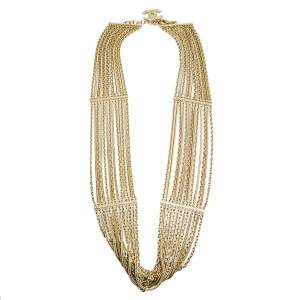 مملوكة مسبقًا Chanel Gold-Tone Multi Strand Chain Necklace