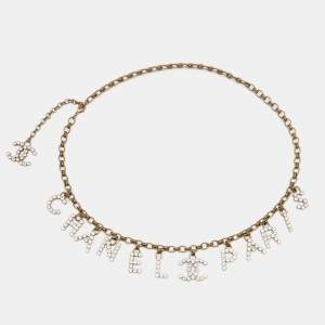 مملوكة مسبقًا Chanel CC Crystals Letter Logo Chain Belt