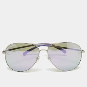 مملوكة مسبقًا Chanel Purple/Silver Tone 4189TQ Mirrored Aviator Sunglasses