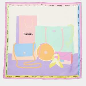 Pre Owned Chanel Multicolor Bags Print Silk Scarf