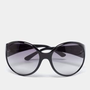 Pre Owned Chanel Vintage Black/Grey Gradient 6013-B Oversized Round Sunglasses
