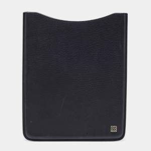 Chanel Black Leather Logo Ipad Mini Case