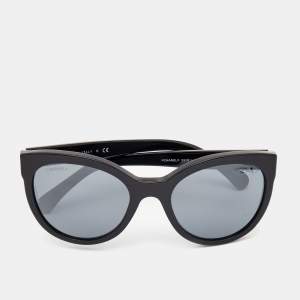 Chanel Black CC Cat Eye Sunglasses