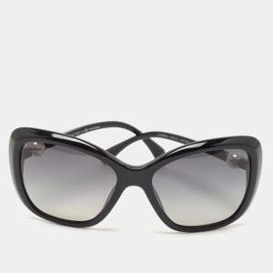 Chanel Black CC Pearl Polarized Sunglasses