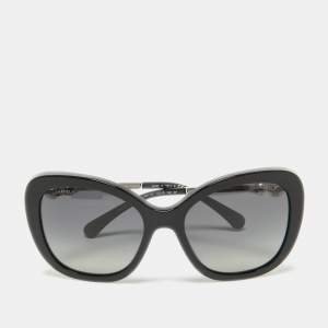 Chanel Black/Grey Gradient 5339-H Pearl Oversized Sunglasses