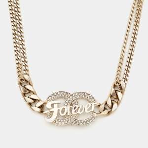 Chanel CC Forever Crystals Gold Tone Necklace