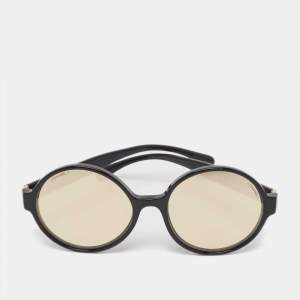 Chanel Black/Gold Mirrored 71311 Round Sunglasses