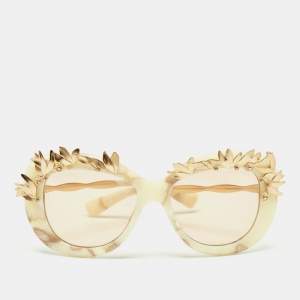 Chanel Beige/Gold Acetate Greece Square Sunglasses