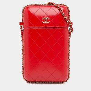 Chanel CC Quilted Calfskin Chain Around Phone Holder