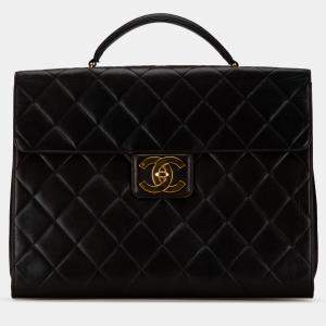 Chanel CC Quilted Lambskin Flap Briefcase