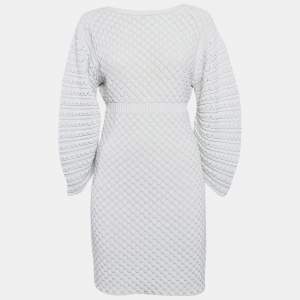 Chanel White Crochet Patterned Knit Mini Dress M