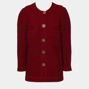 Chanel Red Vintage Button-Up Cardigan L