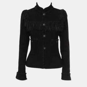  Chanel Black Wool Fringe Jacket M