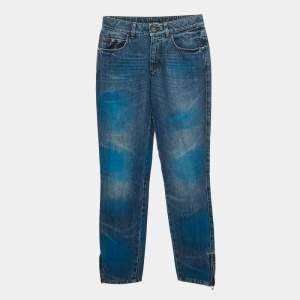 Chanel Blue Spray Painted Denim Jeans S Waist 26"