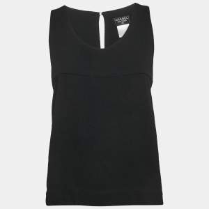 Chanel Black Textured Crepe Sleeveless Top M